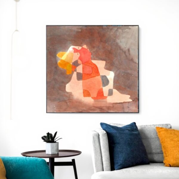 Affiche sur toile Kenzo Okada Rouge Et Orange décor salon