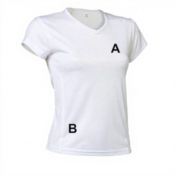 T-shirt de sport femme Asioka polyester col V manches