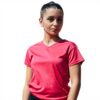 T-shirt de sport femme Asioka polyester col V manches