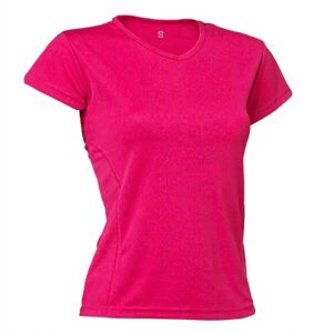 T-shirt de sport femme Asioka polyester col V manches