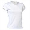 T-shirt de sport femme Asioka polyester col V manches