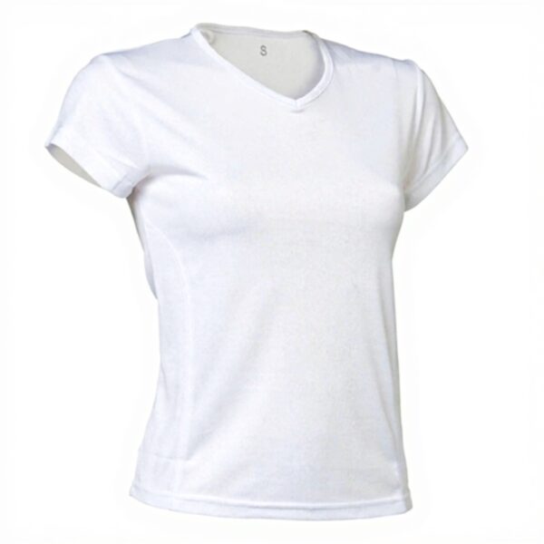 T-shirt de sport femme Asioka polyester col V manches