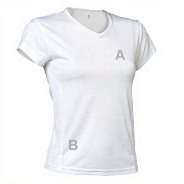 T-shirt de sport femme Asioka polyester col V manches