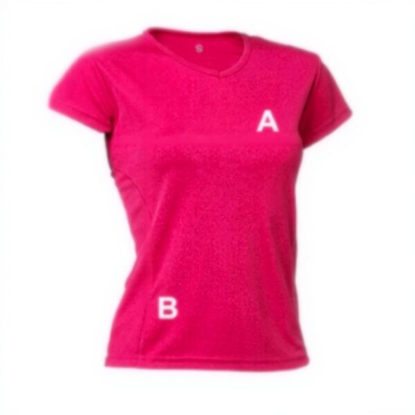 T-shirt de sport femme Asioka polyester col V manches