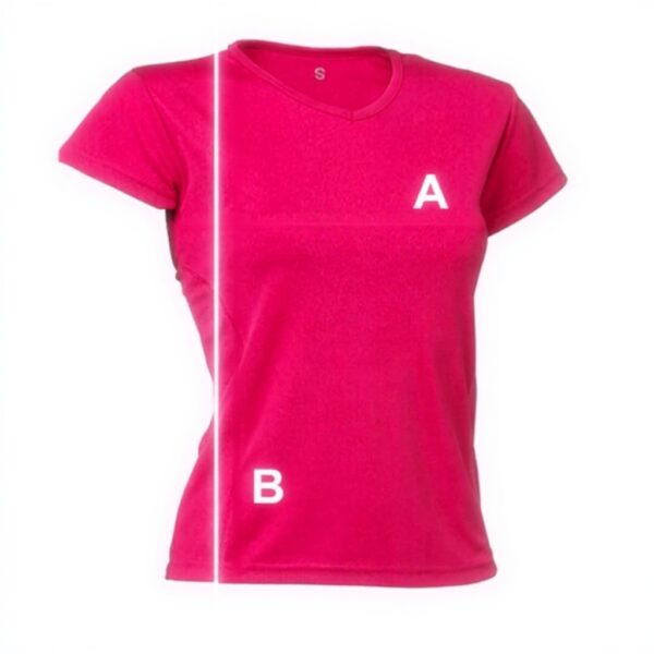 T-shirt de sport femme Asioka polyester col V manches