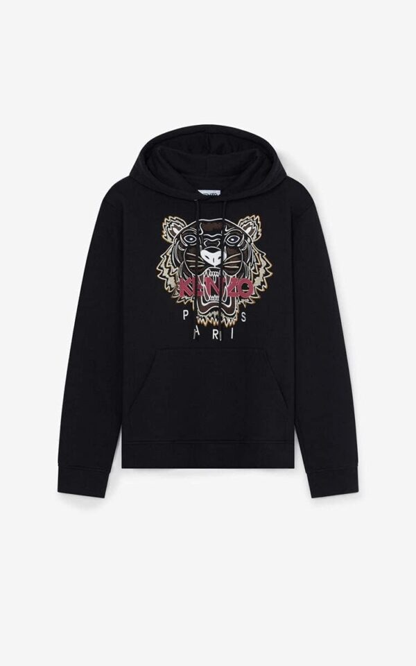 Hoodie Kenzo Tiger Homme Noir Sweat Capuche Coton-3