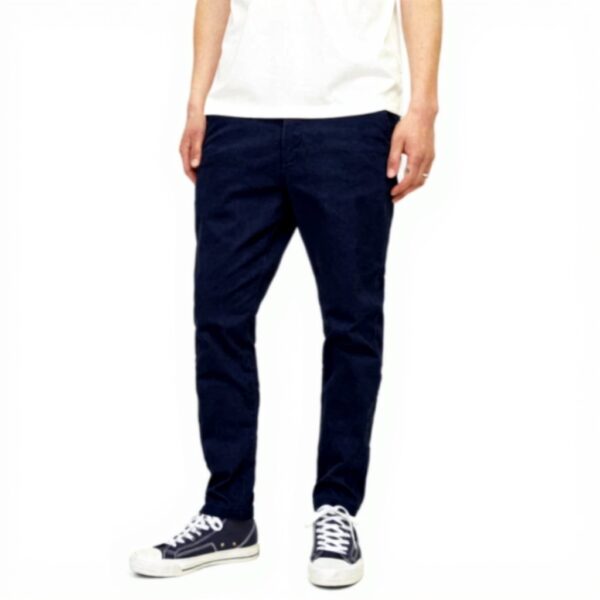 Jack amp Jones Mens Chino Pants Slim Fit Navy Blue Cotton