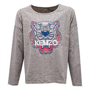 Kenzo Girls Cotton Long Sleeve T-Shirt Grey Multicolor 14
