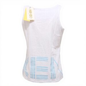 T-shirt sans manches Kenzo fille coton blanc azzurro 10 ans