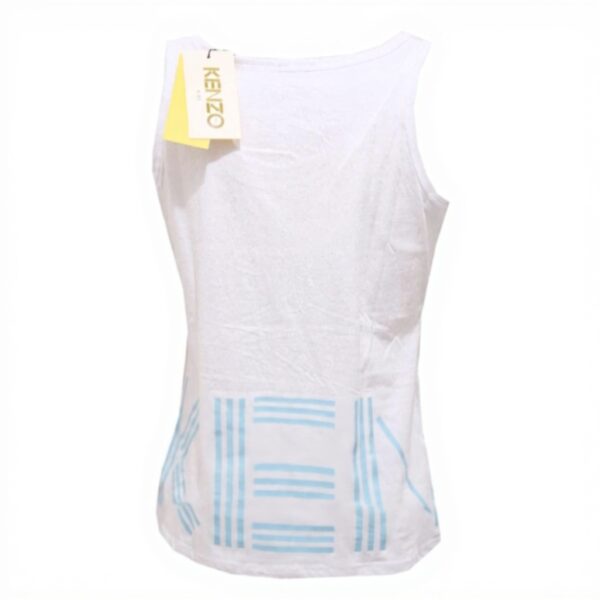 T-shirt sans manches Kenzo fille coton blanc azzurro 10 ans