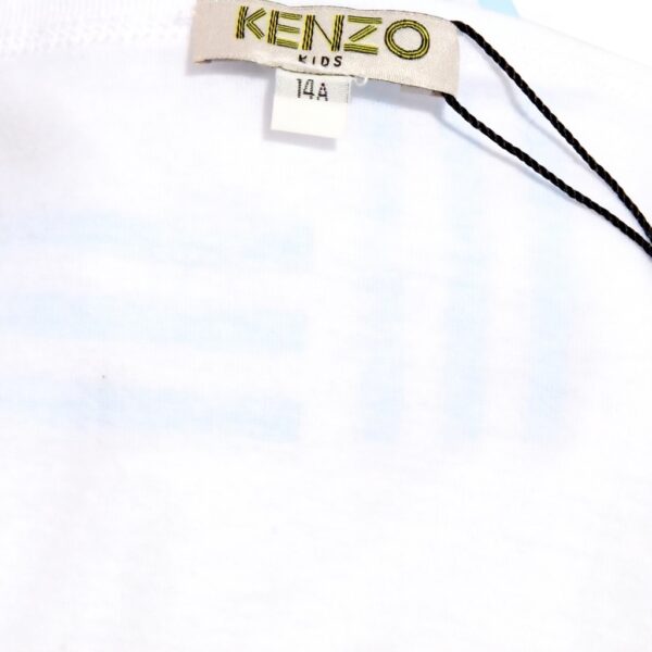 T-shirt sans manches Kenzo fille coton blanc azzurro 10 ans