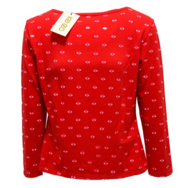 T-shirt manches longues Kenzo fille coton rouge rose 16 ans