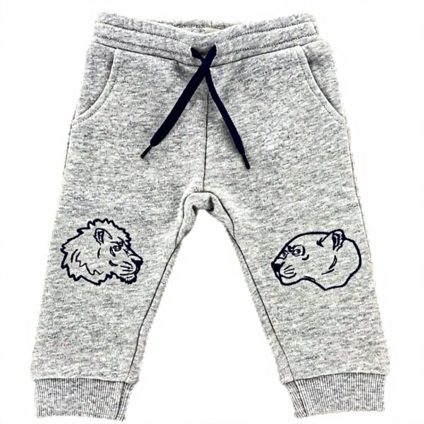 Pantalon Kenzo Garçon Coton Gris Chiné 12 Mois