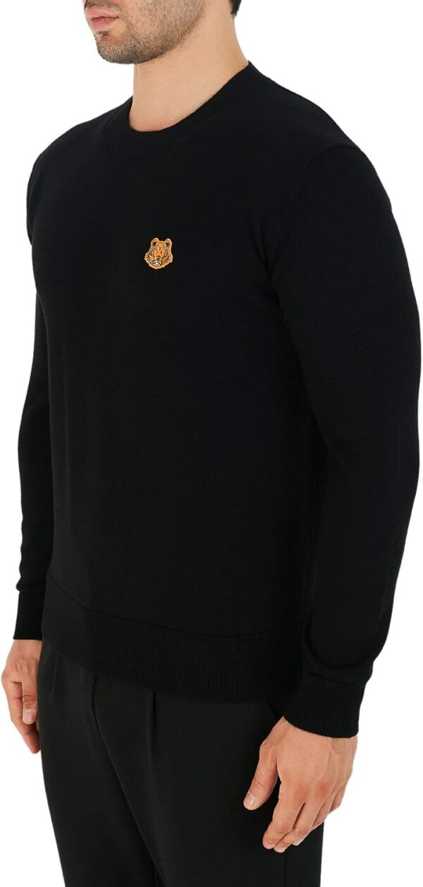 Pull Kenzo Homme Noir Tiger Crest Lavage Machine-3