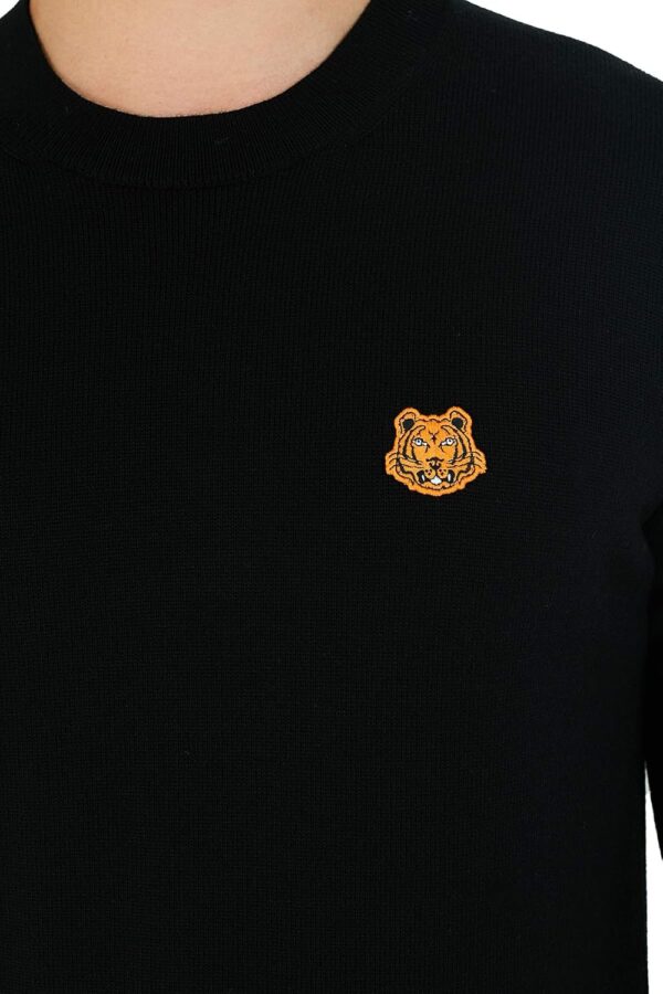 Pull Kenzo Homme Noir Tiger Crest Lavage Machine-5