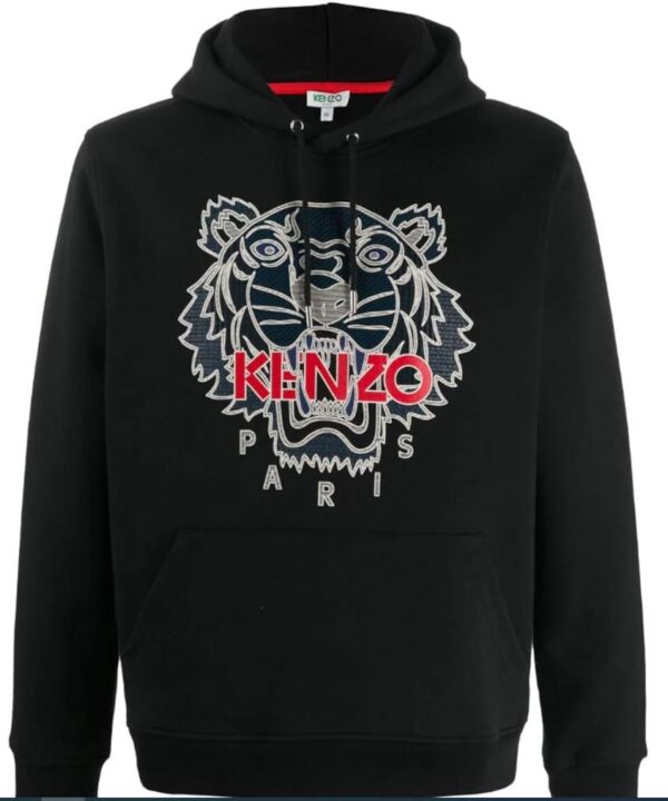 Sweat KENZO Homme Tiger Noir Capuche 100% Coton-0