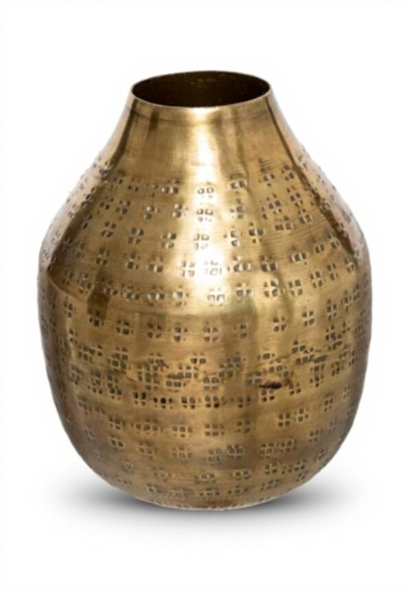Vase Atmosphera Oasis métal martelé doré décoration maison