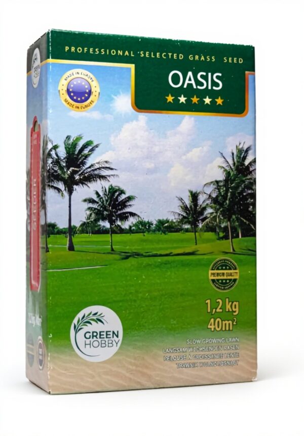 Green Hobby Gazon À Semer Graines De Gazon Résistant À La Sécheresse Rustique En Hiver Vert Intense 1,2 kg Oasis