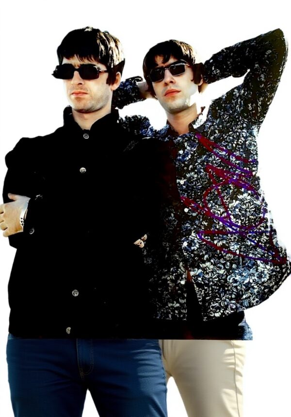 Poster du groupe Oasis 28 x 38 cm – Magnifique portrait des années 90 – Liam et Noel Gallagher – Rock and Roll – Britpop – Icônes des années 90 – Musique britannique légendaire – Superbe photo –