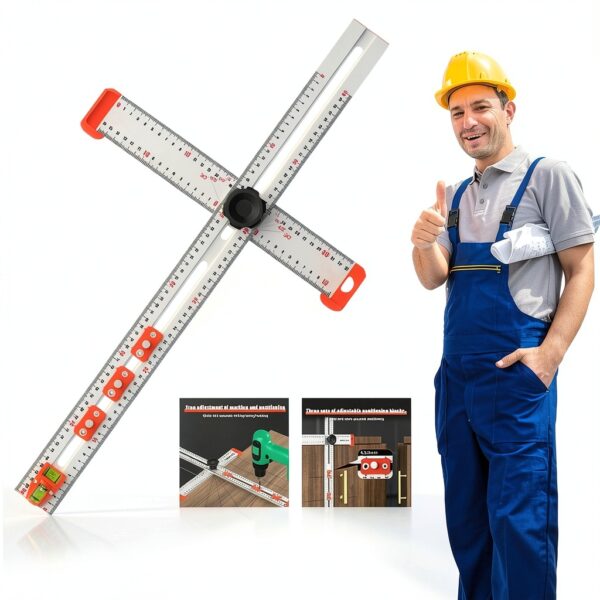 Règle carrée en T aluminium Generic mesure précise-6