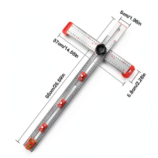 Règle carrée en T aluminium Generic mesure précise-3