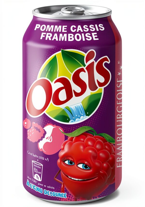 Jus de fruits Oasis Pomme Cassis Framboise pack 24 sans