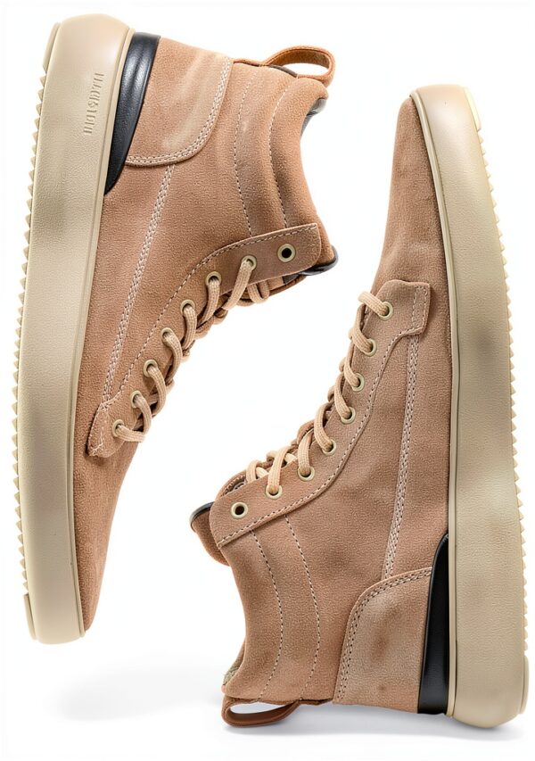 Baskets homme Blackstone Footwear en suède beige-5