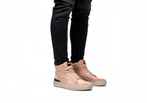 Baskets homme Blackstone Footwear en suède beige-6