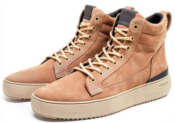 Baskets homme Blackstone Footwear en suède beige-1