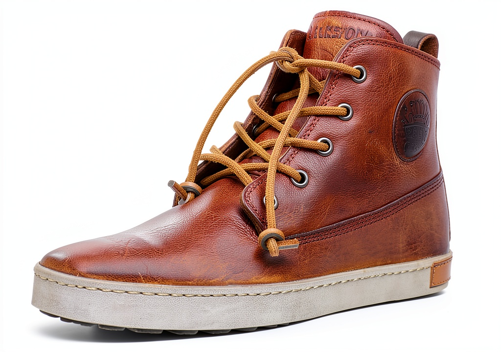 Enfant portant les baskets Blackstone en cuir dans un parc