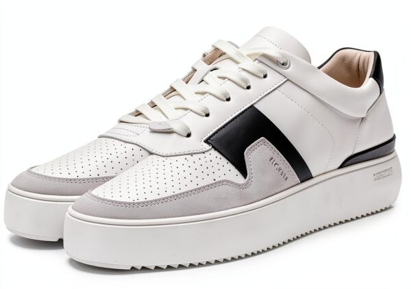 Blackstone Sneaker Low Hommes Marble Colton Cuir véritable blanc sable-1