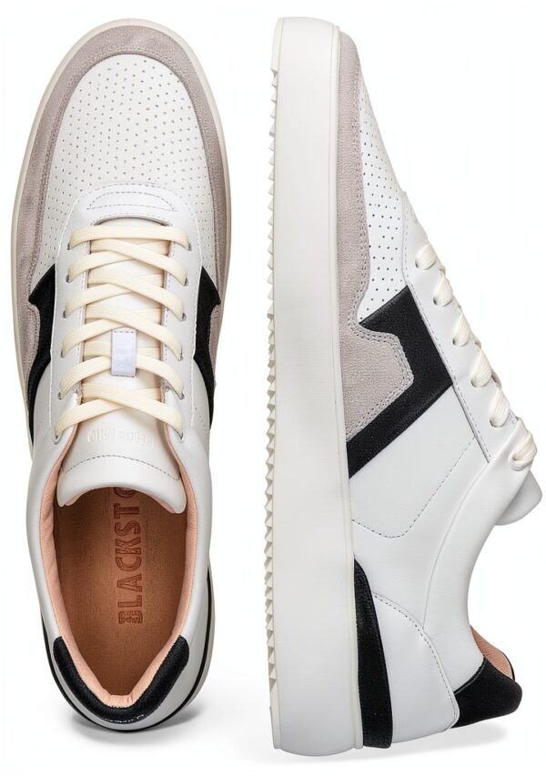 Blackstone Sneaker Low Hommes Marble Colton Cuir véritable blanc sable-5