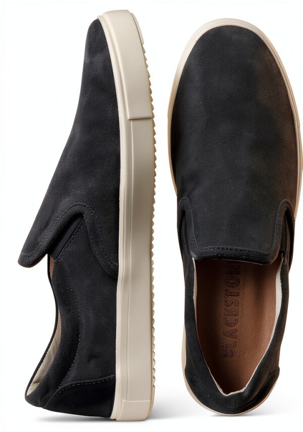 Blackstone Slip ons Connor Baskets Homme Bleu foncé Daim Confort-5