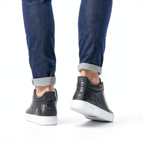 Blackstone Sneaker (Mid) Hommes - Modèle Griffin, Noir, Cuir Véritable-8