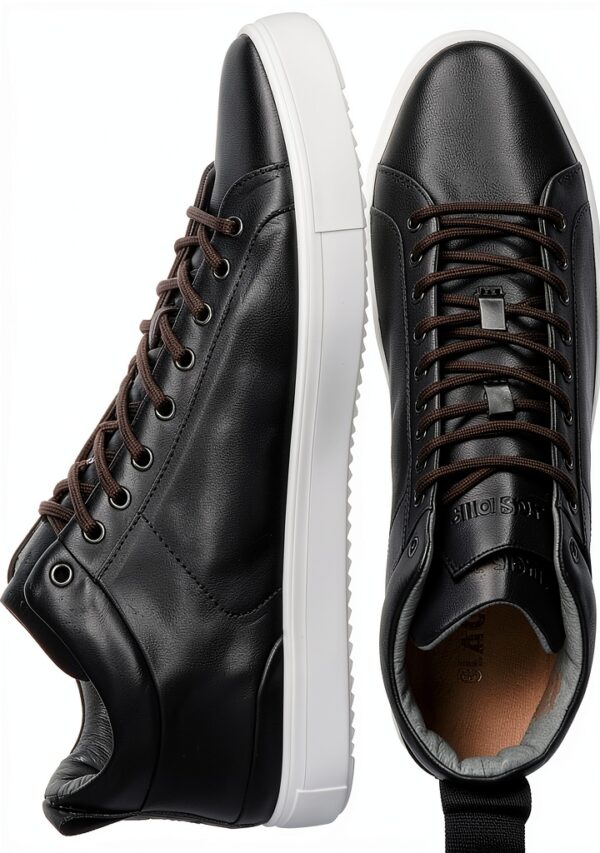 Blackstone Sneaker (Mid) Hommes - Modèle Griffin, Noir, Cuir Véritable-6