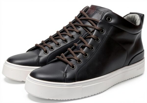 Blackstone Sneaker (Mid) Hommes - Modèle Griffin, Noir, Cuir Véritable-2