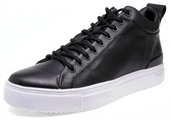 Blackstone Sneaker (Mid) Hommes - Modèle Griffin, Noir, Cuir Véritable-0